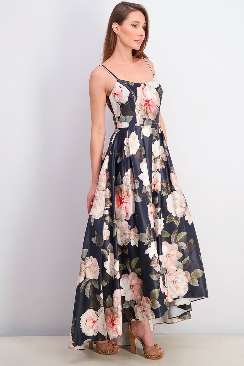 Women Floral,Print Ballgown, Navy floral Brand Xscape