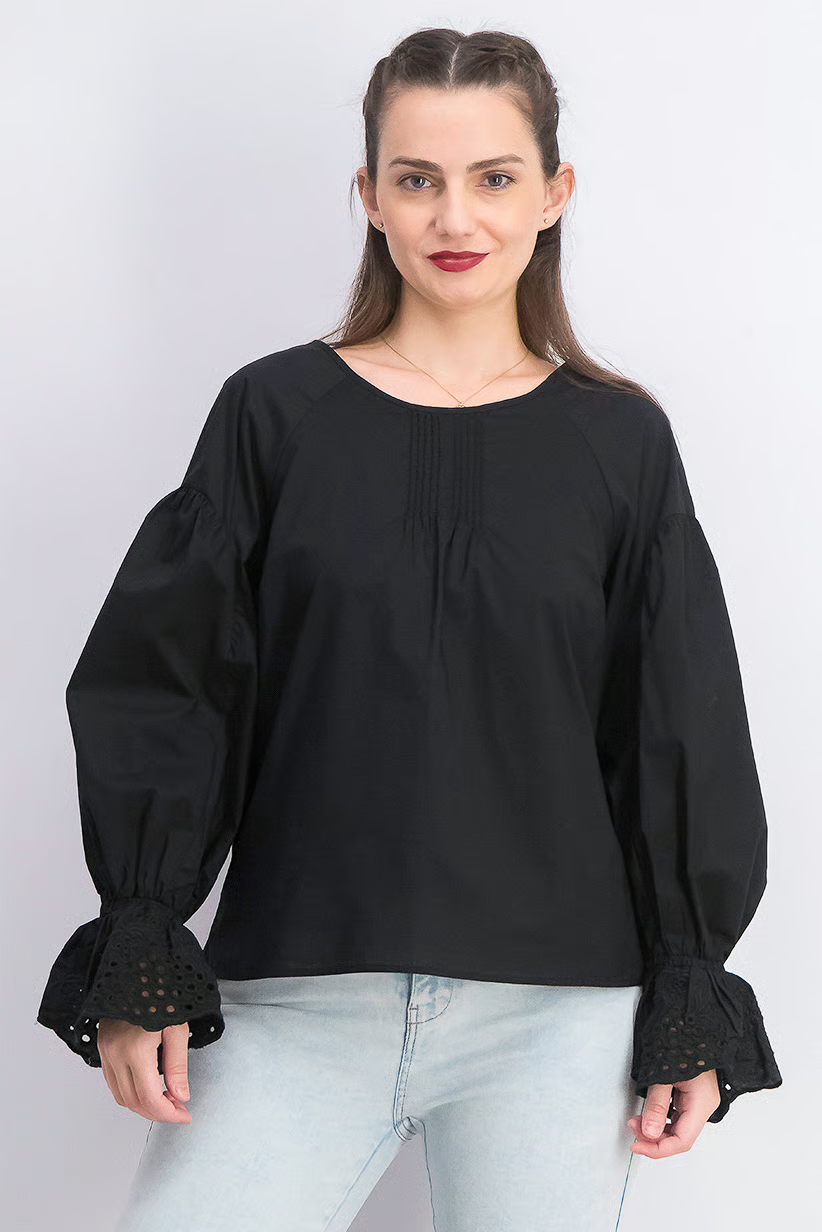 Women Plain Top, Black Brand Reserved