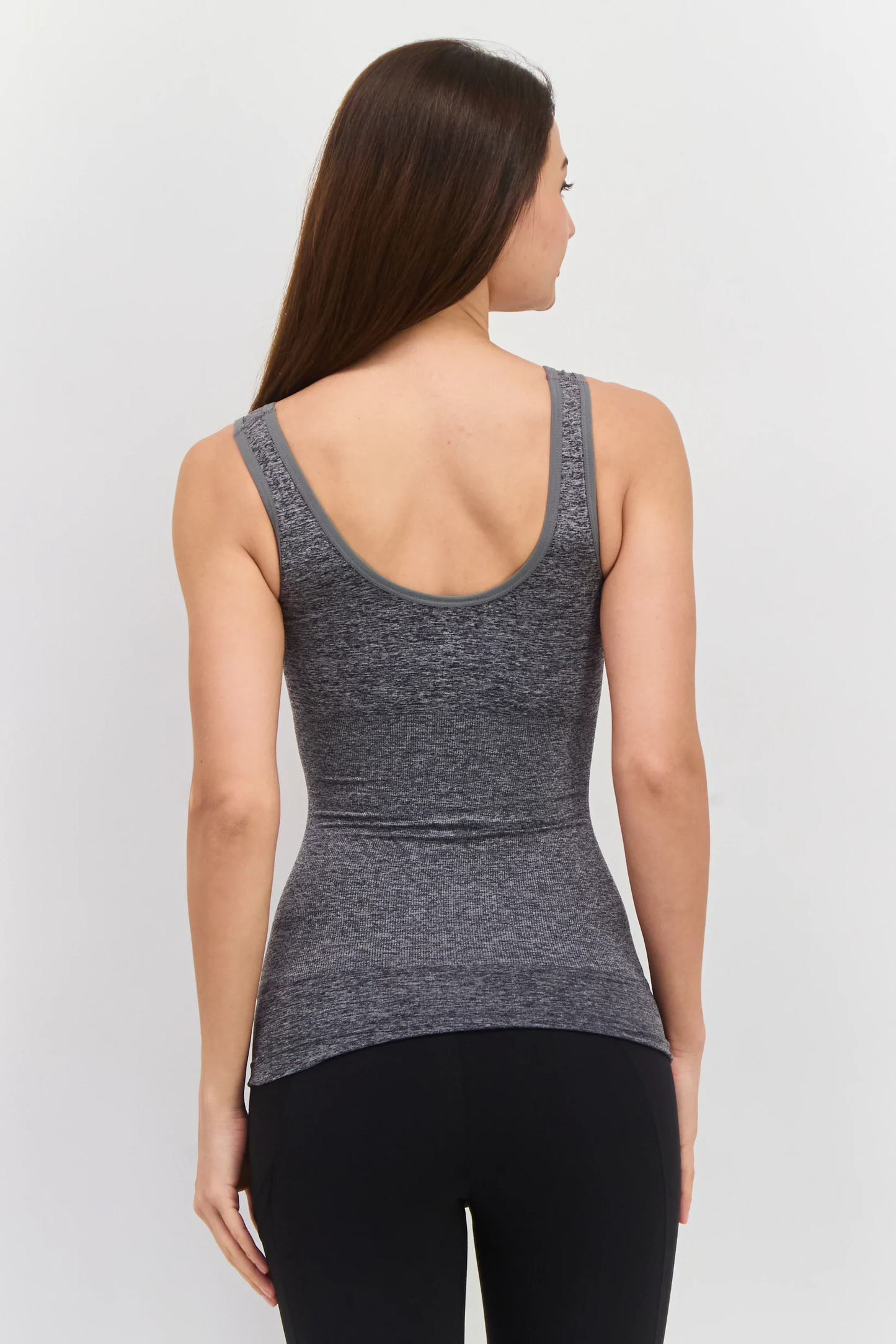 Women U Neck Sleeveless Brand Logo Tank Tops, Gray Brand: Bebe