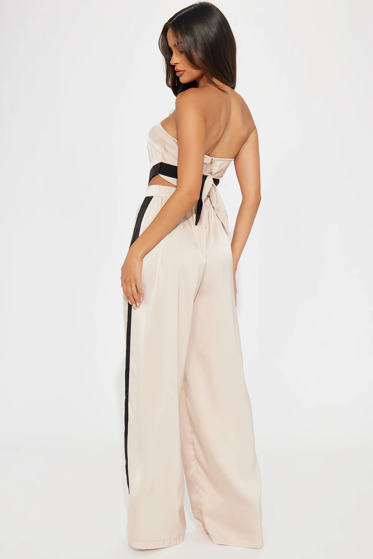 Bold Steps Satin Pant Set – Taupe Brand: S.Nova