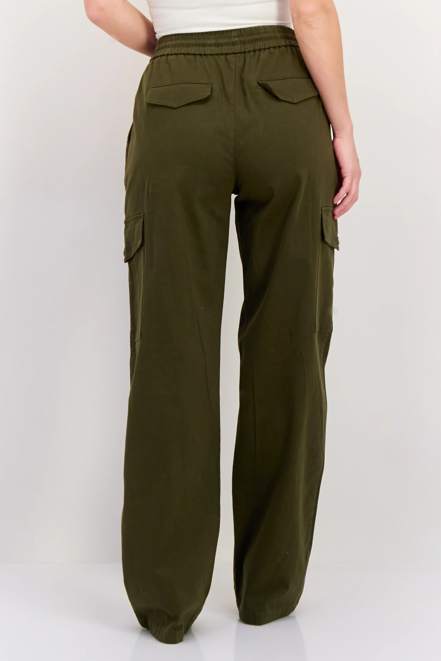 Women Regular Fit Plain 32 Inseam Cargo Pants, Olive Brand Only