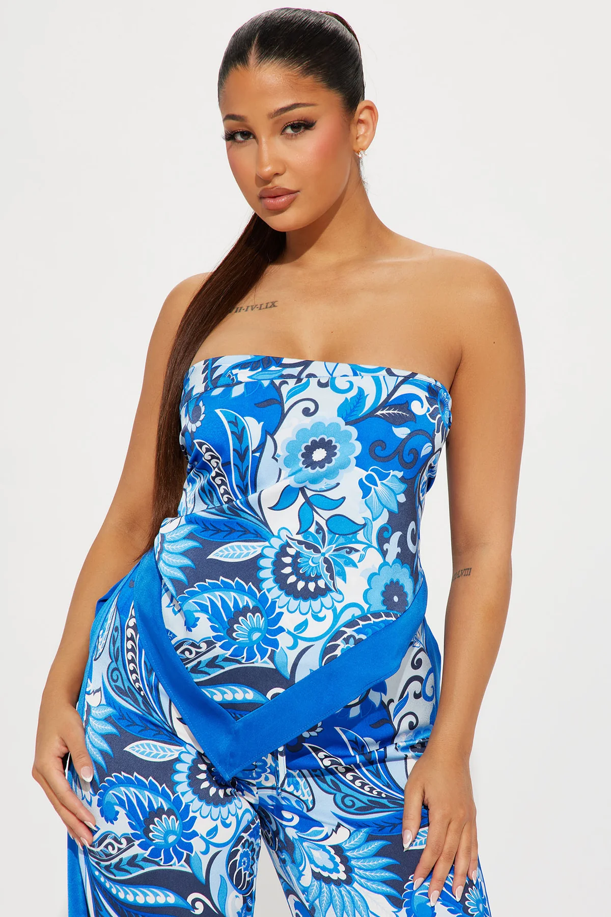 Kiki Satin Pant Set – Blue Brand: S.Nova