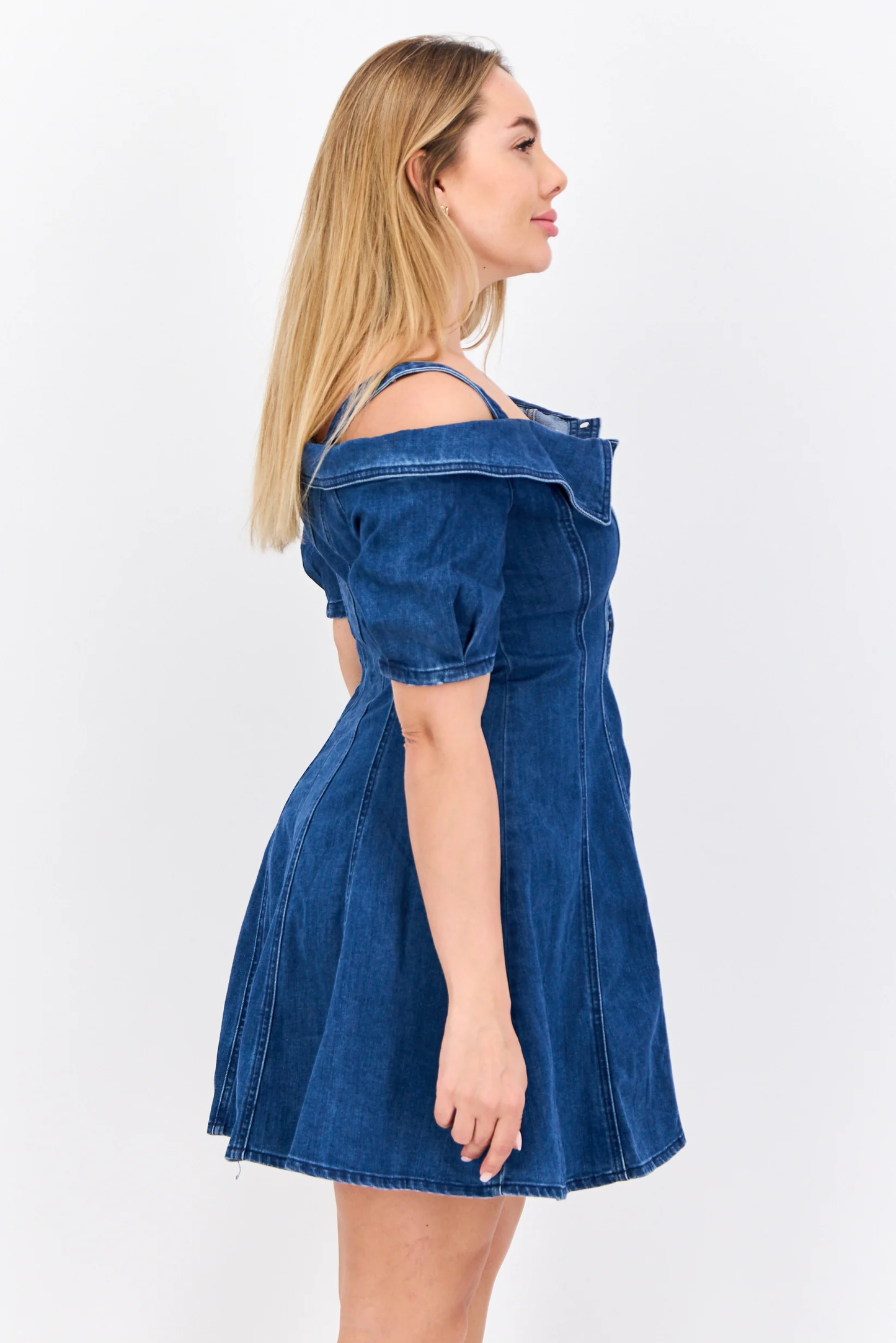 Women Solid Mini Dress, Blue Brand: Only