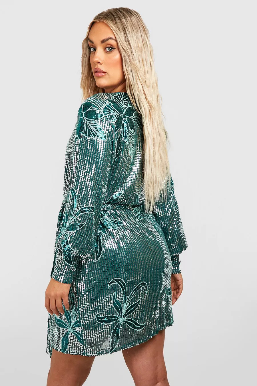 Boohoo sequin floral Dress