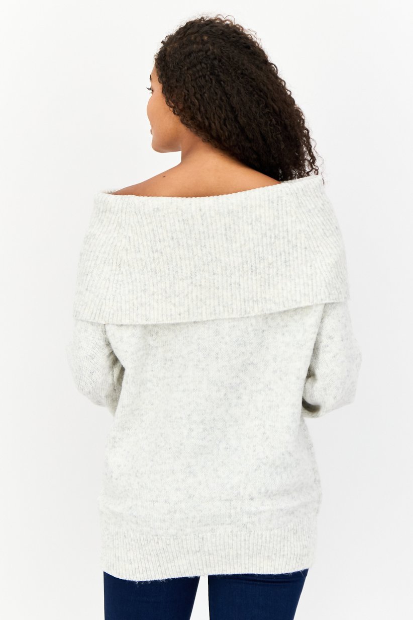Women Fold Over knitted sweater