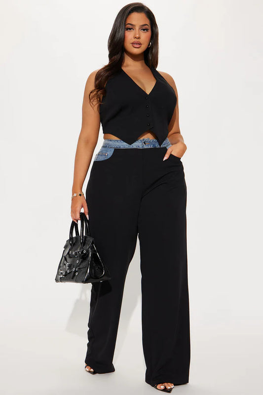 Best Dressed Vest Pant Set – Black Brand: S.Nova