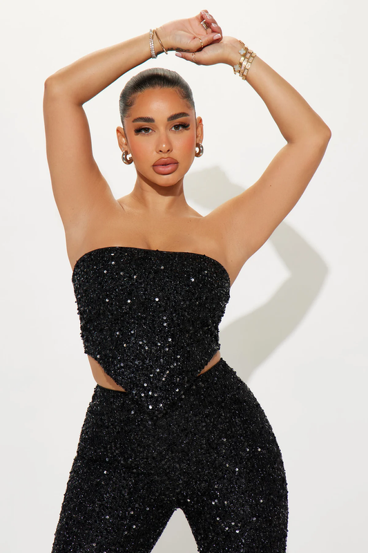 Make A Wish Sequin Pant Set – Black Brand: S.Nova