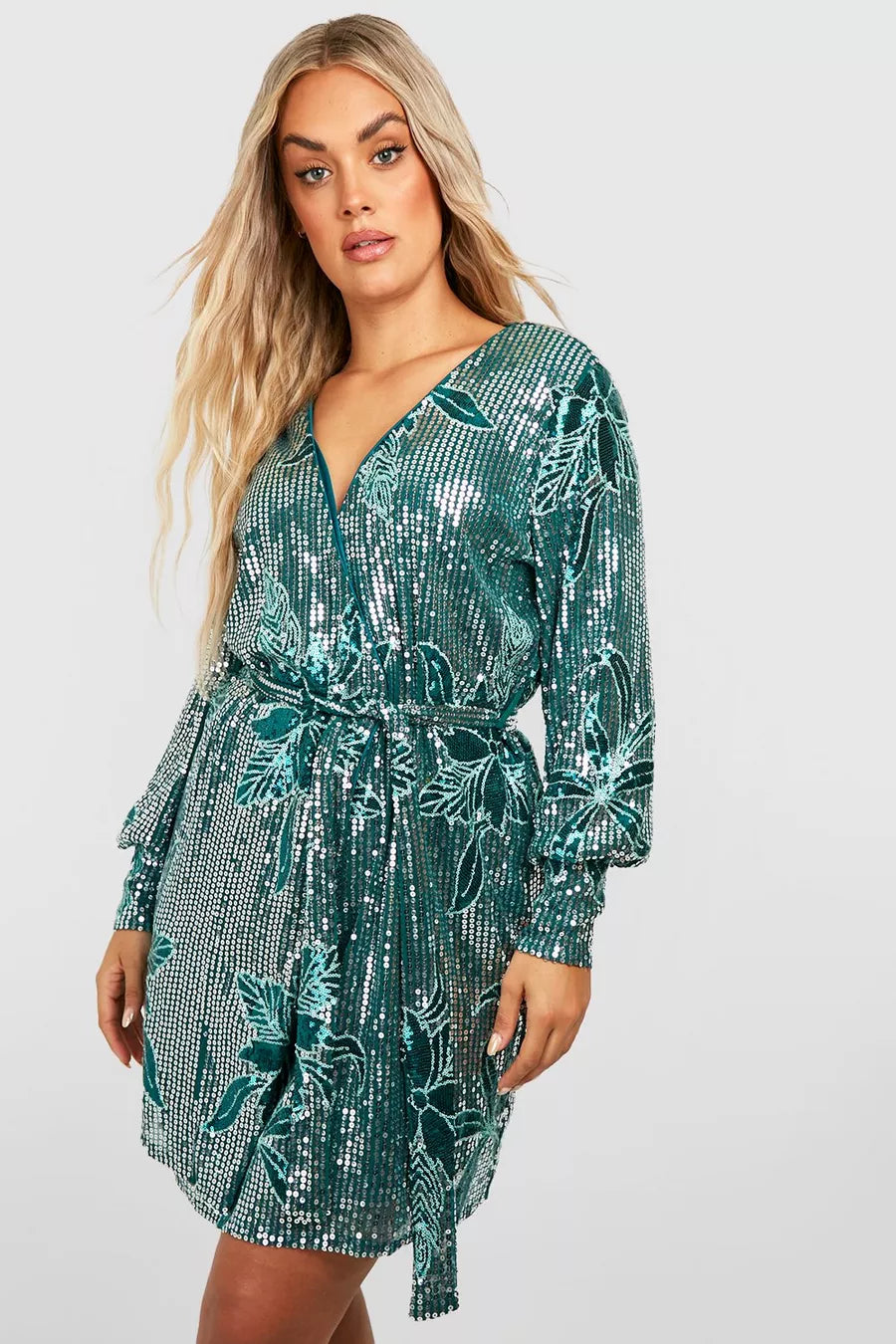 Boohoo sequin floral Dress