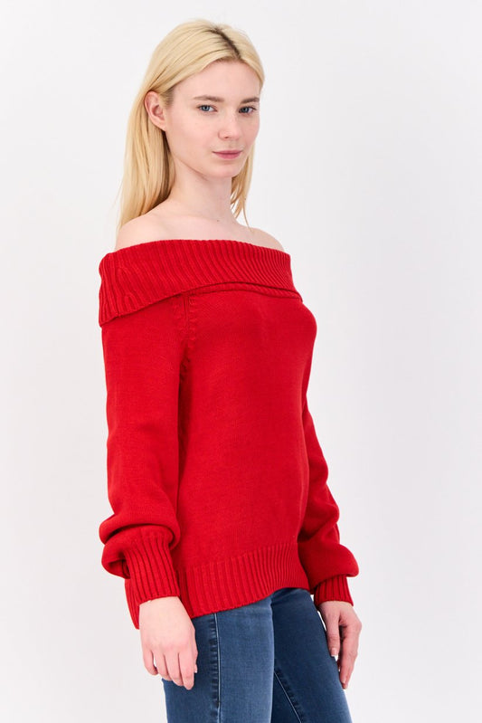 Off Shoulder knitted sweater