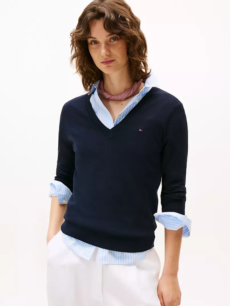 Tommy Hilfiger Viscose-Blend V-Neck Sweater