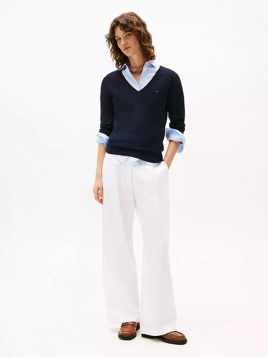 Tommy Hilfiger Viscose-Blend V-Neck Sweater